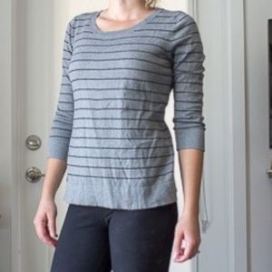 Gray and black striped sweater